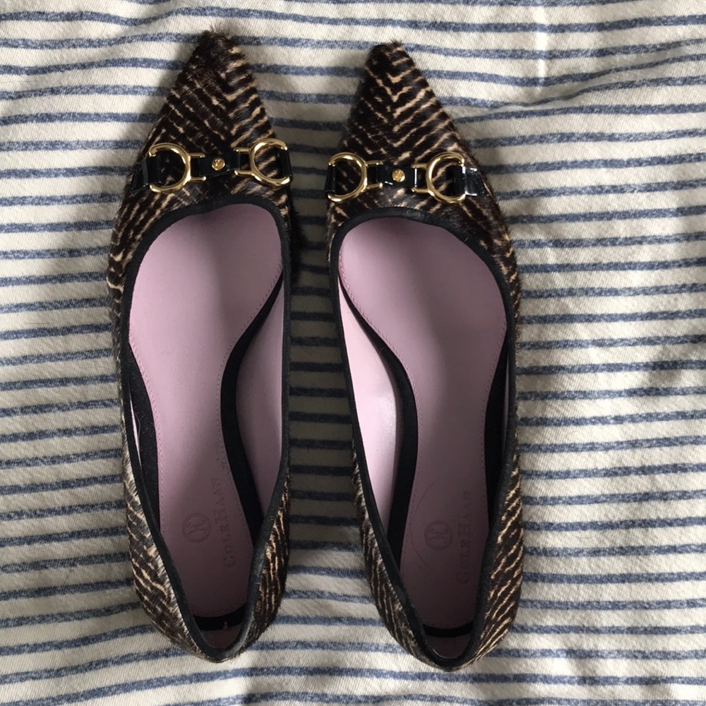 Pointed Toe Fur Flats